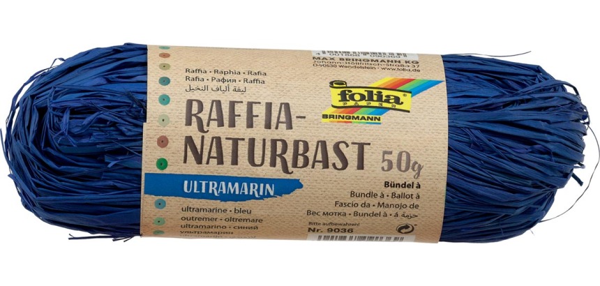 Folia raffia ultramarijn