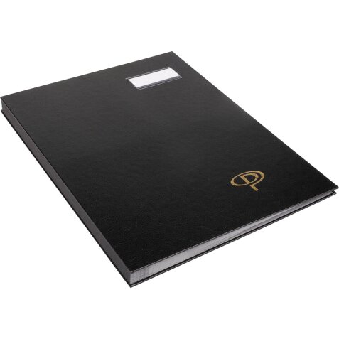 Pergamy Parapheur 16 compartiments, couverture plastifiée en PVC noir, ft: 24 x 32 cm