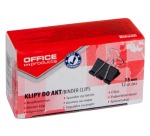 OFFICE products foldback clips, black, 15 mm, box of 12 pieces