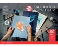 Talens gekleurd papier à dessin, 180 g, ft 29,7 x 42 cm, A3, couleurs assorties froide, bloc de 50 feuill