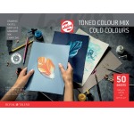 Talens gekleurd tekenpapier, 180 g, ft 21 x 29,7 cm, A4, geassorteerde koude kleuren, blok van 50 vel