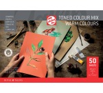 Talens gekleurd tekenpapier, 180 g, ft 29,7 x 42 cm, A3, geassorteerde warme kleuren, blok van 50 vel