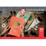 Talens gekleurd papier à dessin, 180 g, ft 29,7 x 42 cm, A3, couleurs assorties chaude, bloc de 50 feuill