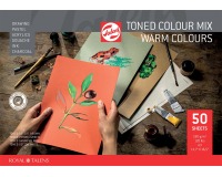 Talens gekleurd papier à dessin, 180 g, ft 29,7 x 42 cm, A3, couleurs assorties chaude, bloc de 50 feuill