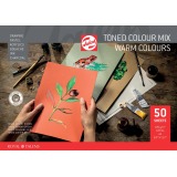 Talens gekleurd tekenpapier, 180 g, ft 21 x 29,7 cm, A4, geassorteerde warme kleuren, blok van 50 vel