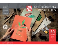 Talens gekleurd papier à dessin, 180 g, ft 21 x 29,7 cm, A4, couleurs assorties chaude, bloc de 50 feuill