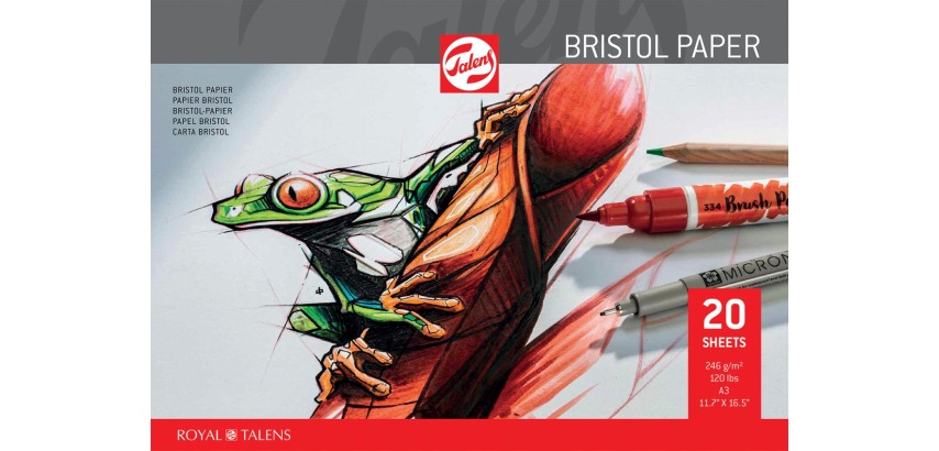 Talens Bristol paper, 250 g, size 29.7 x 42 cm, A3, pad of 20 sheets