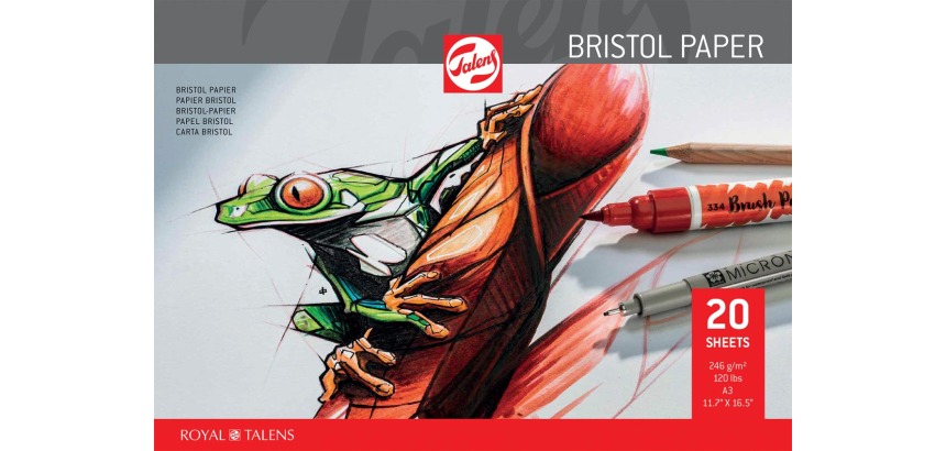 Talens Bristol papier, 250 g, ft 29,7 x 42 cm, A3, bloc de 20 feuilles