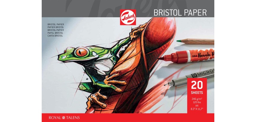 Talens Bristol paper, 250 g, size 21 x 29.7 cm, A4, pad of 20 sheets
