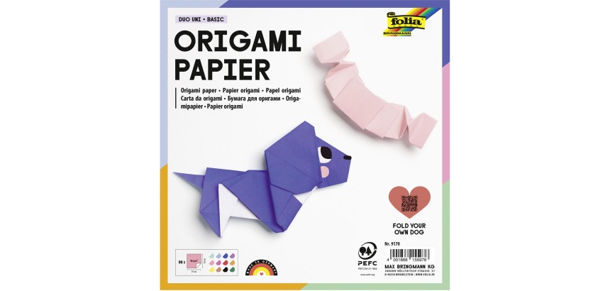 Folia origami paper, size 19 x 19 cm, pack of 96 sheets