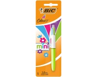Bic 4 Colours Mini stylo bille 4 couleurs, medium, 4 couleurs d'encre pastel, sous blister
