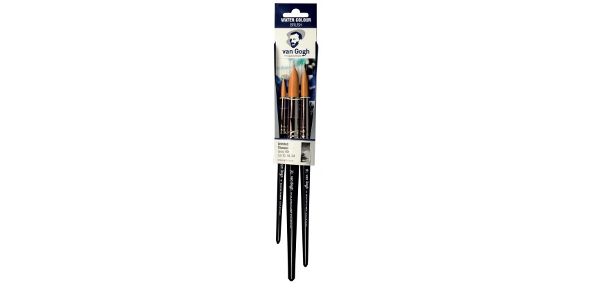 Van Gogh set de pinceau aquarelle 191 grand, set de 3 pinceaux