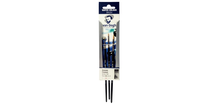 Van Gogh Aquarellpinsel-Set 191 klein, Set mit 3 Pinseln