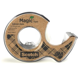 Plakband Magic  Tape A greener choice, ft 19 mm, 20 m, op dispenser van 100 % gerecycleerd plastic