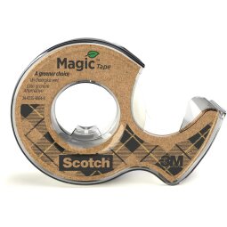 Plakband Magic  Tape A greener choice, ft 19 mm, 20 m, op dispenser van 100 % gerecycleerd plastic