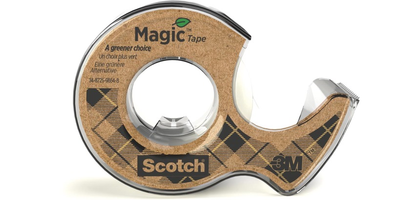 Ruban adhésif Magic Tape A Greener Choice, ft 19 mm x 20 m, avec dérouleur de plastique recyclé