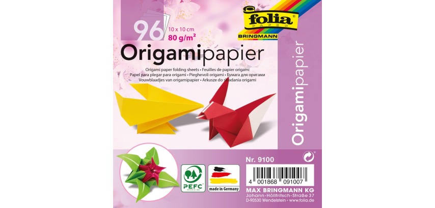 Folia vouwpapier, ft 10 x 10 cm, pak van 100 vel