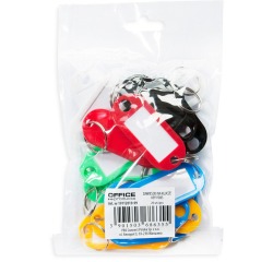 OFFICE products porte-clés, couleurs assorties, sachet suspendu plastique de 6 pièces