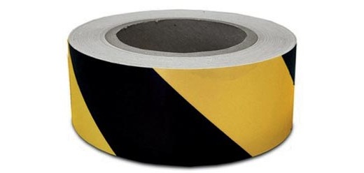 Ruban de signalisation, ft 50 mm x 60 m, noir/jaune