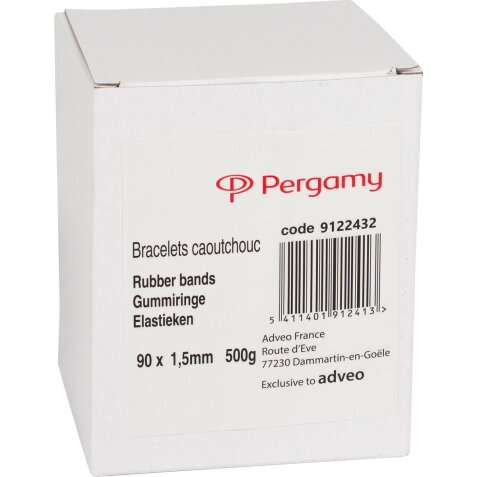 Pergamy elastieken 1,5 mm x 90 mm, doos van 500 g