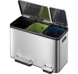 EKO Ecocasa poubelle à pedale 3 x 15 l