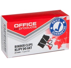 OFFICE products pince foldback, noir, 25 mm, boîte de 12 pièces