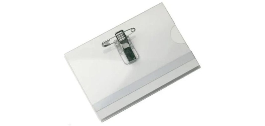 Badge avec clip combiné, ft 58 x 90 mm, boîte de 50 pièces