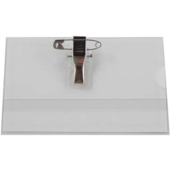 Badge avec clip combiné, ft 58 x 90 mm, boîte de 100 pièces, étiquettes incluses
