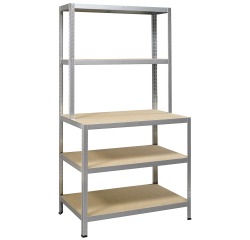 Avasco rek Strong Work, ft 186 x 100 x 60/30 cm, 5 legplanken, gegalvaniseerd