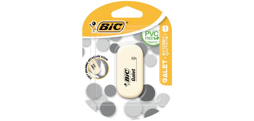 Bic Galet Eraser, blister pack of 1 piece