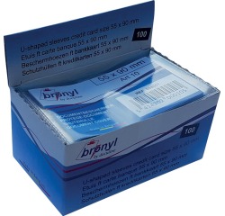 Bronyl étui en U en PVC transparente de 140 microns, ft carte de crédit, présentoir de 100 pièces