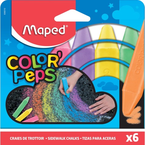 Maped craies de trottoir Color'Peps, étui de 6 pièces