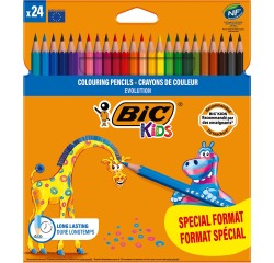 Bic Kids crayon de couleur Evolution, blister de 18 + 6 gratuit