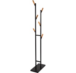MAUL Garderobenständer Rima, aus Metall, Höhe 183 cm, 6 abnehmbare Haken, braun/schwarz
