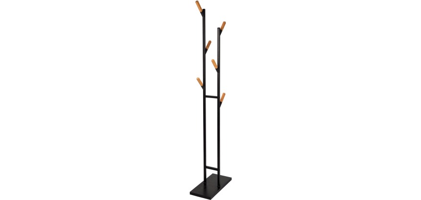 MAUL coat rack Rima, metal, height 183 cm, 6 removable hooks, brown/black