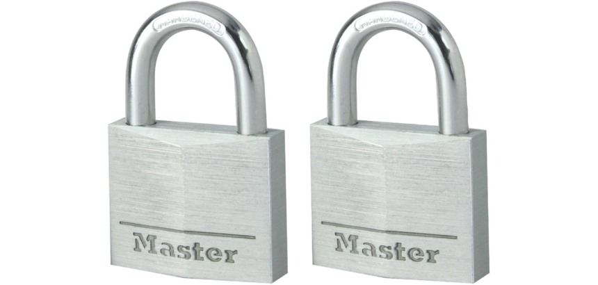 De Raat Master Lock cadenas avec serrure à clé, modèle 9130EURT, paquet de 2 pièces