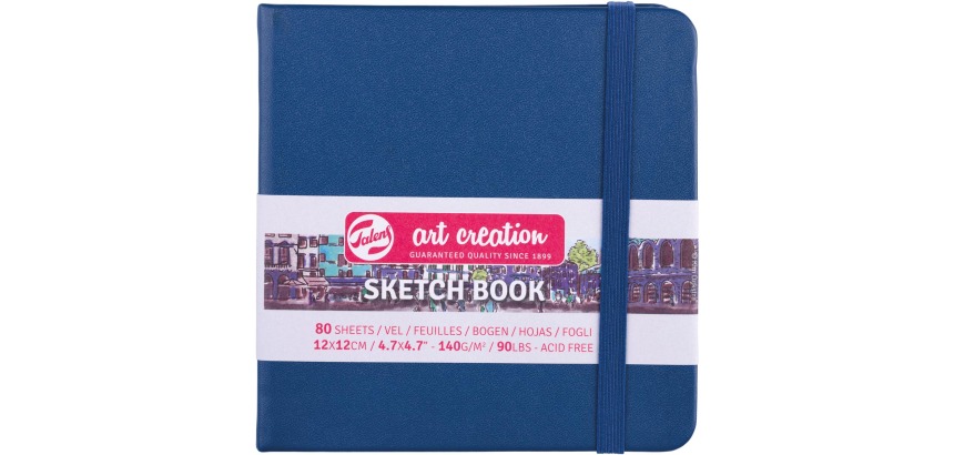 Talens Art Creation sketchbook, navy blue, size 12 x 12 cm