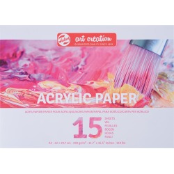 Talens Art Creation papier acrylique, 290 g, ft A3, bloc de 15 feuilles