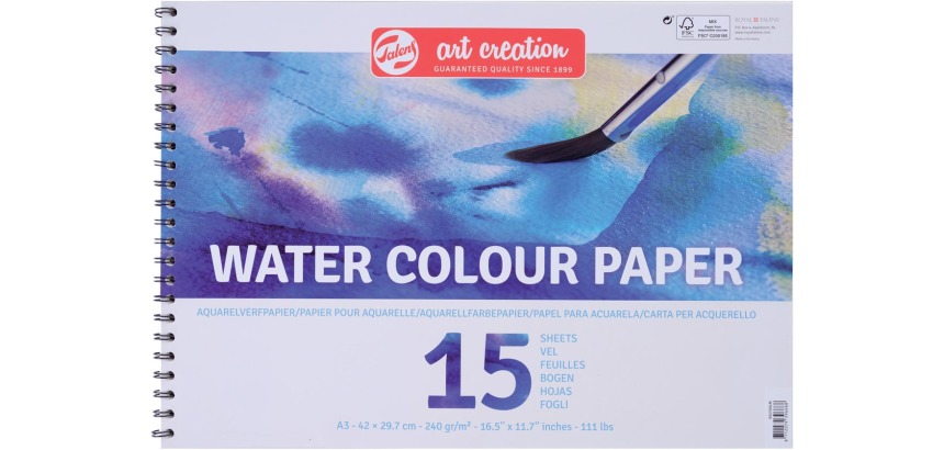 Talens Art Creation papier aquarelle, 240 g, ft A3, bloc de 15 feuilles