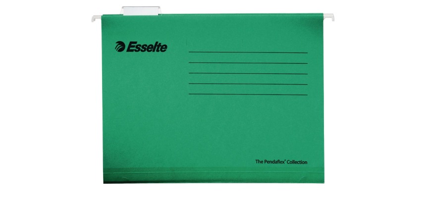 Esselte hanging folders for Classic drawers folio size, center-to-center 365 mm, green