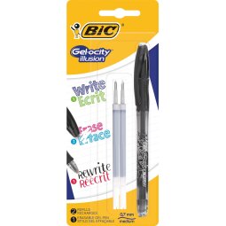 Bic roller Gel-ocity Illusion, zwart, blister met 1 stuk en 2 vullingen