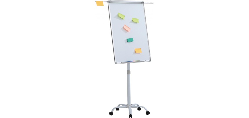 OFFICE products tableau de conférence, 70 x 100 cm, en aluminium, magnétique, mobile