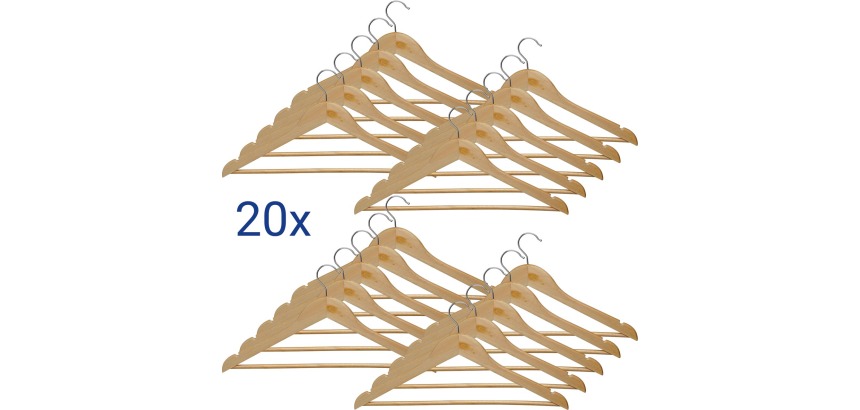 MAUL Mira hangers, wooden, set of 20 pieces