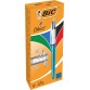 Bic Colours Shine 4-kleurenbalpen, medium, klassieke inktkleuren, lichaam metallic blauw