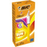 Bic 4 Colours Sun stylo bille 4 couleurs, moyen, 4 couleurs d'encre fashion, corps jaune