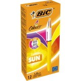 Bic Colours Sun 4-kleurenbalpen, medium, fashion inktkleuren, lichaam geel