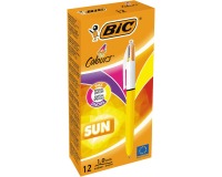 Bic 4 Colours Sun stylo bille 4 couleurs, moyen, 4 couleurs d'encre fashion, corps jaune