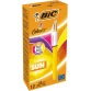 Bic 4 Colours Sun stylo bille 4 couleurs, moyen, 4 couleurs d'encre fashion, corps jaune