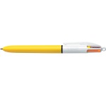Bic 4 Colours Sun ballpoint pen, medium, 4 fashion ink colors, yellow body