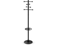 MAUL coat rack Saphir, metal, height 171 cm, 8 hooks with umbrella holder, black RAL9004